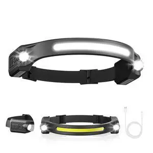 Headlamp Rechargeable LED 1Pack - 2 XPE LED and COB LED Head Lamp, Motion Sensor, 260° Wide Beam, IPX4 Waterproof, Rechargeable Headlight for Camping Accessories Headlamp Rechargeable LED 1Pack - 2 XPE LED and COB LED Head Lamp, Motion Sensor, 260° Wide Beam, IPX4 Waterproof, Rechargeable Headlight for Camping Accessories