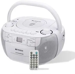 TR621 CD and Cassette Player Combo, Boombox CD Player for Home, AM/FM, Tape Recording, TF/USB Drive, AC or D Battery Powered, Headphone Jack, Stereo Sound (White) TR621 CD and Cassette Player Combo, Boombox CD Player for Home, AM/FM, Tape Recording, TF/USB Drive, AC or D Battery Powered, Headphone Jack, Stereo Sound (White)