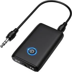 Bluetooth Transmitter Receiver 2 in 1, Aux Bluetooth Adapter for Car, 3.5mm Wireless Audio Adapter Home Audio System Headphones Airplane Speaker Bluetooth Transmitter Receiver 2 in 1, Aux Bluetooth Adapter for Car, 3.5mm Wireless Audio Adapter Home Audio System Headphones Airplane Speaker