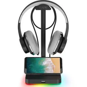 RGB Headphone Stand with USB Hub Desk Gaming Headset Holder Hanger Rack with 1 USB2.0 Extension Charging Port Extender Cord - Suitable for Gamer Desktop Table Game Earphone Accessories, Black RGB Headphone Stand with USB Hub Desk Gaming Headset Holder Hanger Rack with 1 USB2.0 Extension Charging Port Extender Cord - Suitable for Gamer Desktop Table Game Earphone Accessories, Black