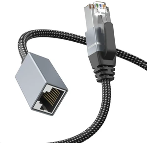 Cat6 Ethernet Extension Cable, 1ft, 2ft, 3ft, 6ft, 10ft, 15ft, 20ft, 25ft, 30ft, Supports 1000Mbps & Cat6/Cat5e/Cat5, Nylon Braided RJ45 Network Patch Cord Male to Female Connector for PC/Laptop/Modem Cat6 Ethernet Extension Cable, 1ft, 2ft, 3ft, 6ft, 10ft, 15ft, 20ft, 25ft, 30ft, Supports 1000Mbps & Cat6/Cat5e/Cat5, Nylon Braided RJ45 Network Patch Cord Male to Female Connector for PC/Laptop/Modem