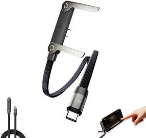 Sideways Phone Charger, 2-in-1 Invisible Holder Charger Cable, 240w Fast Charging Cord with Built-in Phone Stand for Smartphones Tablets for Gaming Office Travel (1PCS) Sideways Phone Charger, 2-in-1 Invisible Holder Charger Cable, 240w Fast Charging Cord with Built-in Phone Stand for Smartphones Tablets for Gaming Office Travel (1PCS)