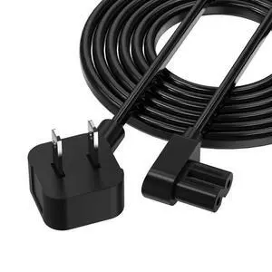 12ft TV Power Cord, 90 Degree Angled L-Shaped UL Listed 2-Prong AC Power Cable IEC C7 C8 Compatible with Samsung LG Sony Insignia Apple TV LCD LED, Vizio Roku JBL Partybox, Black 12ft TV Power Cord, 90 Degree Angled L-Shaped UL Listed 2-Prong AC Power Cable IEC C7 C8 Compatible with Samsung LG Sony Insignia Apple TV LCD LED, Vizio Roku JBL Partybox, Black