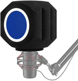 Microphone Wind Shield Pop Filter Isolation Ball, Acoustic for Record Studios Mic, Sound-Absorbing Foam Five-sided Seal Design to Effectively Reduces Noise and Reflections, black Microphone Wind Shield Pop Filter Isolation Ball, Acoustic for Record Studios Mic, Sound-Absorbing Foam Five-sided Seal Design to Effectively Reduces Noise and Reflections, black