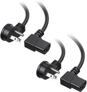 2-Pack 16 AWG Low-Profile Right Angle Power Cord, 6ft | 13A / 125V, NEMA 5-15P to IEC C13, Dual Right-Angle Connectors, SJT Jacket, C13 Power Cable 2-Pack 16 AWG Low-Profile Right Angle Power Cord, 6ft | 13A / 125V, NEMA 5-15P to IEC C13, Dual Right-Angle Connectors, SJT Jacket, C13 Power Cable