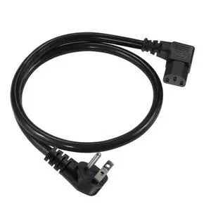 90 Degree Power Cord - 2FT Right Angle IEC, Universal PC Power Supply, 16AWG, Black NEMA 5-15P Angle Type to C13 3 Prong Angled AC Power Cord for PC Monitor/TV 90 Degree Power Cord - 2FT Right Angle IEC, Universal PC Power Supply, 16AWG, Black NEMA 5-15P Angle Type to C13 3 Prong Angled AC Power Cord for PC Monitor/TV