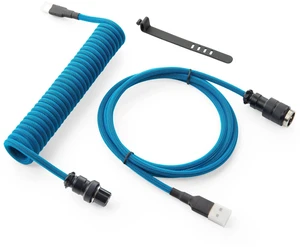 GUNMJO Pro Custom Coiled USB C Cable for Gaming Keyboard, Double-Sleeved Mechanical Keyboard Cable with Detachable Metal Aviator, 1.5M USB-C to USB-A, Blue Color GUNMJO Pro Custom Coiled USB C Cable for Gaming Keyboard, Double-Sleeved Mechanical Keyboard Cable with Detachable Metal Aviator, 1.5M USB-C to USB-A, Blue Color