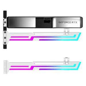 RGB GPU Support Bracket, GPU Brace Support, 5V 3Pin addressable GPU Holder, Built-in ARGB, Adjustable Length and Height (White) RGB GPU Support Bracket, GPU Brace Support, 5V 3Pin addressable GPU Holder, Built-in ARGB, Adjustable Length and Height (White)