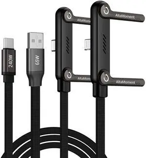 Invisible Holder Charger Cable, Fast Charging Cable for Desk, USB-A to Type-C (65W) & USB-C to Light-ning (240W) Cable 4.9 FT with 360° Adjustable Metal Stand, 2 in 1 Holder Charger for Gaming, Office Invisible Holder Charger Cable, Fast Charging Cable for Desk, USB-A to Type-C (65W) & USB-C to Light-ning (240W) Cable 4.9 FT with 360° Adjustable Metal Stand, 2 in 1 Holder Charger for Gaming, Office