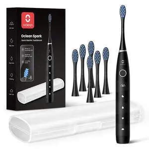 Electric Toothbrush for Adults, 150 Days Battery Life Electric Toothbrush, USB Rechargeable Sonic Travel Toothbrush with 6 Brush Heads & Travel Case, 5 Modes and Smart Timer Electric Toothbrush for Adults, 150 Days Battery Life Electric Toothbrush, USB Rechargeable Sonic Travel Toothbrush with 6 Brush Heads & Travel Case, 5 Modes and Smart Timer