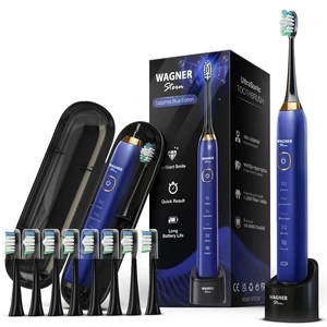 Wagner Stern The Sapphire Blue Edition ultrasonic whitening Electric Toothbrush Features Five Brushing Modes, Eight Soft Brush Heads, and a Premium Travel case. Wagner Stern The Sapphire Blue Edition ultrasonic whitening Electric Toothbrush Features Five Brushing Modes, Eight Soft Brush Heads, and a Premium Travel case.