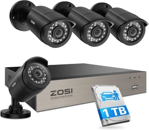 ZOSI 3K Lite Security Camera System with AI Human Vehicle Detection,H.265+ 8CH HD TVI Video DVR Recorder with 4X HD 1920TVL 1080P Indoor Outdoor Weatherproof CCTV Cameras,Remote Access,1TB Hard Drive ZOSI 3K Lite Security Camera System with AI Human Vehicle Detection,H.265+ 8CH HD TVI Video DVR Recorder with 4X HD 1920TVL 1080P Indoor Outdoor Weatherproof CCTV Cameras,Remote Access,1TB Hard Drive