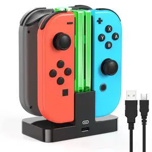 Switch Controller Charger Dock Station for Joy Cons & USB C Charging Cable Switch Controller Charger Dock Station for Joy Cons & USB C Charging Cable