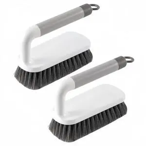 Scrub Brush, Scrubbing Cleaning Brushes, Heavy Duty Cleaning Brushes with Handle, for Shower, Bathroom, Carpet, Kitchen and Bathtub Scrubber, 2 Pack (Grey) Scrub Brush, Scrubbing Cleaning Brushes, Heavy Duty Cleaning Brushes with Handle, for Shower, Bathroom, Carpet, Kitchen and Bathtub Scrubber, 2 Pack (Grey)