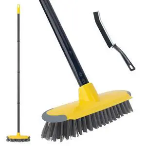 Deck Brush with Long Handle, Floor Scrub Broom for Shower, 50'' Outdoor Scrubber for Carpet, Boat, Patio, Garage, Concrete Cleaning Deck Brush with Long Handle, Floor Scrub Broom for Shower, 50'' Outdoor Scrubber for Carpet, Boat, Patio, Garage, Concrete Cleaning