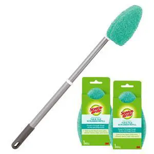Extendable Tub & Tile Scrubber Kit, Includes 1 Handle and 3 Non-Scratch Scrubber Pads Extendable Tub & Tile Scrubber Kit, Includes 1 Handle and 3 Non-Scratch Scrubber Pads