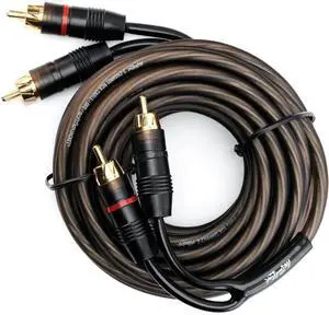 RCA Audio Cable (20 Feet) 2-Male, Subwoofer & Stereo (OFC) | Pure OFC Copper Interconnect, 2-Channel, for Amplifier, Home Theater, Pro Studio or Car Audio, Metal Tips for Low Resistance RCA Audio Cable (20 Feet) 2-Male, Subwoofer & Stereo (OFC) | Pure OFC Copper Interconnect, 2-Channel, for Amplifier, Home Theater, Pro Studio or Car Audio, Metal Tips for Low Resistance