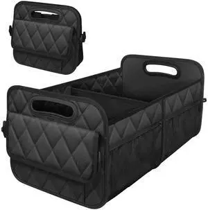 Car Trunk Organizer for SUV, Car Organizers and Storage with Reinforced Handles, Car Accessories for Women/Men 50LWaterproof Polyester Trunk Organizer, Black Car Trunk Organizer for SUV, Car Organizers and Storage with Reinforced Handles, Car Accessories for Women/Men 50LWaterproof Polyester Trunk Organizer, Black