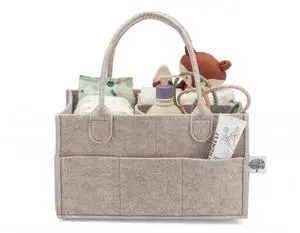 Diaper Caddy - Nursery Storage Bin and Car Organizer for Diapers and Baby Wipes - Oatmeal, Regular Diaper Caddy - Nursery Storage Bin and Car Organizer for Diapers and Baby Wipes - Oatmeal, Regular