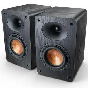 Passive Bookshelf Speakers, Home Stereo Speakers for Record Player | Silk-Dome Horn Tweeter, 4 inch Woofer, Gold-plated Terminals, Speaker Wires not Included, Dual Bass Reflex Ports, 4 Passive Bookshelf Speakers, Home Stereo Speakers for Record Player | Silk-Dome Horn Tweeter, 4 inch Woofer, Gold-plated Terminals, Speaker Wires not Included, Dual Bass Reflex Ports, 4