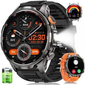 Military Smart Watches for Men 1000mAh Fitness Tracker Android IOS 2Bands | 1.91" Men's Smart Watch Answer/Make Calls, 5 ATM /Flashlight/110+ Sport Modes/Heart Rate/SpO2/Sleep Monitor Military Watch Military Smart Watches for Men 1000mAh Fitness Tracker Android IOS 2Bands | 1.91" Men's Smart Watch Answer/Make Calls, 5 ATM /Flashlight/110+ Sport Modes/Heart Rate/SpO2/Sleep Monitor Military Watch