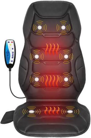 Massage Seat Cushion, Back Massager with 8 Vibration Nodes & 5 Modes, Adjustable Chair Massage Pad with Heat for Home Office, Heated Chair Pad,Gifts for Men,Women Massage Seat Cushion, Back Massager with 8 Vibration Nodes & 5 Modes, Adjustable Chair Massage Pad with Heat for Home Office, Heated Chair Pad,Gifts for Men,Women