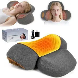 3-in-1 Rechargeable Wireless Heating Neck Massage PillowRelieves Neck Pain; Combines Heat Therapy, Massage, and Stretching Functions in One Ergonomic Neck and Shoulder Relaxer (Gray) 3-in-1 Rechargeable Wireless Heating Neck Massage PillowRelieves Neck Pain; Combines Heat Therapy, Massage, and Stretching Functions in One Ergonomic Neck and Shoulder Relaxer (Gray)