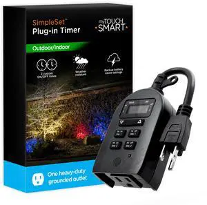 Indoor/Outdoor Plug-in Digital Timer, One Grounded Outlet, Two Easy-to-Set Custom Daily On/Off Times, Weather Resistant, Ideal for Small Pumps and Seasonal Lighting, 36027 Indoor/Outdoor Plug-in Digital Timer, One Grounded Outlet, Two Easy-to-Set Custom Daily On/Off Times, Weather Resistant, Ideal for Small Pumps and Seasonal Lighting, 36027