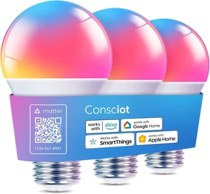 Smart Light Bulbs, WiFi Bluetooth Color Changing LED Light Bulb, Music Sync, 60W Equivalent Smart Bulb, A19 E26 RGBTW Light Bulbs That Works with Alexa/Google Home/Apple Home/Siri, 3 Pack Smart Light Bulbs, WiFi Bluetooth Color Changing LED Light Bulb, Music Sync, 60W Equivalent Smart Bulb, A19 E26 RGBTW Light Bulbs That Works with Alexa/Google Home/Apple Home/Siri, 3 Pack