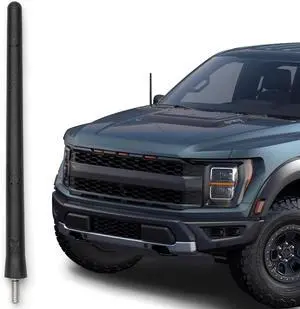 Short Rubber Car Antenna for Ford F-150 2009-2027 - Bronco (21-27) 6 3/4 | USA Stainless Threading, Car Wash Proof, Durable EPDM Rubber, Internal Copper Coil, Enhanced Reception Short Rubber Car Antenna for Ford F-150 2009-2027 - Bronco (21-27) 6 3/4 | USA Stainless Threading, Car Wash Proof, Durable EPDM Rubber, Internal Copper Coil, Enhanced Reception