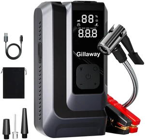 Jump Starter 6000A Car Jumper Starter Portable with 150PSI Tire Inflator, Battery Jumper Starter Portable, Air Compressor, Flashlight
