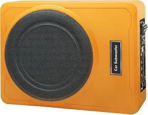 10 Inch 1200W Orange Car Subwoofer,Slim Under Seat Car Subwoofer Powered, High/Low Level Input, Car/Truck Car Audio Subwoofer Sub Built in Amplifier 10 Inch 1200W Orange Car Subwoofer,Slim Under Seat Car Subwoofer Powered, High/Low Level Input, Car/Truck Car Audio Subwoofer Sub Built in Amplifier