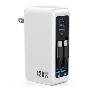 120W USB C Charger Block with 2 Built-in Retractable Cables,4-in-1 GaN IV Foldable Plug Wall Charger Fast Charging Station,PD 65W Laptop Adapter for MacBook/iPad,iPhone 17/16/15/14,Galaxy,Android etc 120W USB C Charger Block with 2 Built-in Retractable Cables,4-in-1 GaN IV Foldable Plug Wall Charger Fast Charging Station,PD 65W Laptop Adapter for MacBook/iPad,iPhone 17/16/15/14,Galaxy,Android etc