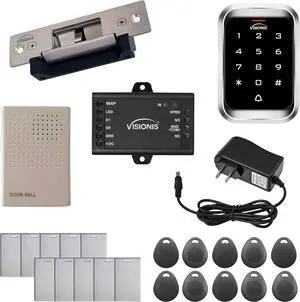 Visionis FPC-5456 One Door Access Control Electric Strike Fail Safe And Fail Secure Adjustable 770lbs + Outdoor Keypad/Reader Standalone With Mini Controller + Wiegand 26, EM Card, 1000 Users Kit Visionis FPC-5456 One Door Access Control Electric Strike Fail Safe And Fail Secure Adjustable 770lbs + Outdoor Keypad/Reader Standalone With Mini Controller + Wiegand 26, EM Card, 1000 Users Kit