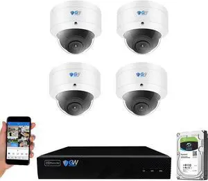 GW Security 8 Channel 12MP NVR UltraHD 4K Face/Human/Vehicle Detection PoE Security Camera System with 4 x 8MP IP Microphone AcuSearch Smart AI Dome Camera, 100ft Night Vision, Outdoor Indoor Cameras GW Security 8 Channel 12MP NVR UltraHD 4K Face/Human/Vehicle Detection PoE Security Camera System with 4 x 8MP IP Microphone AcuSearch Smart AI Dome Camera, 100ft Night Vision, Outdoor Indoor Cameras
