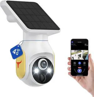 4G LTE Cellular Security Camera with Solar Panel, No WiFi, AI Motion Detection, 360° View Pan/Tilt, 2-Way Talk, 1080P Night Vision, SIM Card Included, Works with Verizon/AT&T/T-Mobile (4G) 4G LTE Cellular Security Camera with Solar Panel, No WiFi, AI Motion Detection, 360° View Pan/Tilt, 2-Way Talk, 1080P Night Vision, SIM Card Included, Works with Verizon/AT&T/T-Mobile (4G)