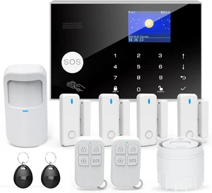 DIY WiFi Home Security Alarm System with Phone APP Alert, 12pcs Kit with Motion Detector, Door Sensor, Remote Control, Siren, Alexa & Google Compatible for Home, Villa & Children DIY WiFi Home Security Alarm System with Phone APP Alert, 12pcs Kit with Motion Detector, Door Sensor, Remote Control, Siren, Alexa & Google Compatible for Home, Villa & Children