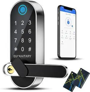 Keyless Entry Door Lock, Fingerprint Door Lock with Handle, Smart Locks for Front Door and Bedroom, WiFi Electronic Locks, App Remote Control, Digital Keypad with Knob, Auto-Lock Keyless Entry Door Lock, Fingerprint Door Lock with Handle, Smart Locks for Front Door and Bedroom, WiFi Electronic Locks, App Remote Control, Digital Keypad with Knob, Auto-Lock