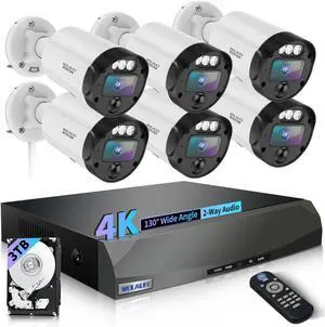 130° Ultra Wide-Angle & 2-Way Audio 4K Outdoor Wired Security Camera System, Wired Home Security Camera System, Home Video Surveillance System 130° Ultra Wide-Angle & 2-Way Audio 4K Outdoor Wired Security Camera System, Wired Home Security Camera System, Home Video Surveillance System