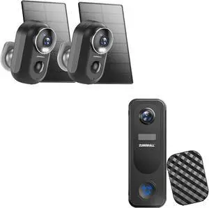 ZUMIMALL Solar Security Cameras Wireless Outdoor, Doorbell Camera Wireless ZUMIMALL Solar Security Cameras Wireless Outdoor, Doorbell Camera Wireless