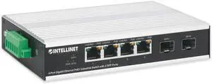Intellinet 4-Port Gigabit PoE+ Switch, 2 SFP, 120W, DIN-Rail IP40 508254 Intellinet 4-Port Gigabit PoE+ Switch, 2 SFP, 120W, DIN-Rail IP40 508254