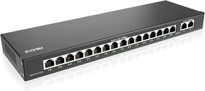 ZOSI 16 Port Gigabit PoE Switch with 2 Gigabit Uplink Ports, 156W for 16 PoE+ Ports, IEEE802.3af/at, Unmanaged Ethernet Switch, Plug & Play, Sturdy Metal Casing, Desktop/Wall Mount ZOSI 16 Port Gigabit PoE Switch with 2 Gigabit Uplink Ports, 156W for 16 PoE+ Ports, IEEE802.3af/at, Unmanaged Ethernet Switch, Plug & Play, Sturdy Metal Casing, Desktop/Wall Mount