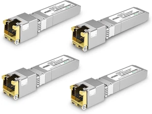 - 10Gb SFP+ to RJ-45 Module Transceiver up to 262Ft (80m), 1.25/2.5/5/10G-T Copper SFP+ CAT6a Module, Auto-Negotiation, for Cisco SFP-10G-T-S, Meraki, TP-Link(4 Pack) - 10Gb SFP+ to RJ-45 Module Transceiver up to 262Ft (80m), 1.25/2.5/5/10G-T Copper SFP+ CAT6a Module, Auto-Negotiation, for Cisco SFP-10G-T-S, Meraki, TP-Link(4 Pack)