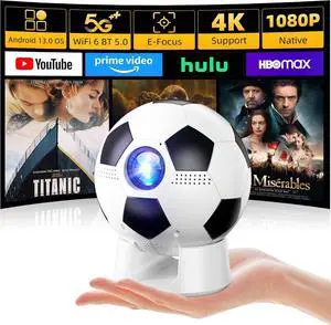 Soccer Fan's Ultimate Native 1080P Projector with Built-in Apps, Bluetooth Projector with Dual Bond Wi-Fi 6, 180° Rotatable Integrated stand, Gift for Big Soccer Match Supporters Soccer Fan's Ultimate Native 1080P Projector with Built-in Apps, Bluetooth Projector with Dual Bond Wi-Fi 6, 180° Rotatable Integrated stand, Gift for Big Soccer Match Supporters