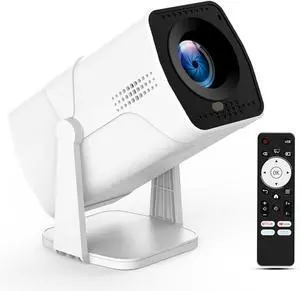 Projector with WiFi and Bluetooth, Smart TV OS with Officially Apps, 270° Rotatable Ceiling Projector, 1080P, Auto Keystone, Zoom, Mini, Outdoor Movie Projector, White Projector with WiFi and Bluetooth, Smart TV OS with Officially Apps, 270° Rotatable Ceiling Projector, 1080P, Auto Keystone, Zoom, Mini, Outdoor Movie Projector, White