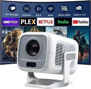 SHORT THROWMini Portable Projector with WiFi 6 and Bluetooth 5.4 Smart Projector 1080P Support Movie Projector 4K Decode Built-in Android 11.0 for Home Theater Compatible for Smartphone/Laptop SHORT THROWMini Portable Projector with WiFi 6 and Bluetooth 5.4 Smart Projector 1080P Support Movie Projector 4K Decode Built-in Android 11.0 for Home Theater Compatible for Smartphone/Laptop