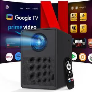 Smart Projector with Google TV, 4K Supported 300" Video Display, Dolby Audio, WiFi & Bluetooth - Indoor Projector for Home Theater, Outdoor Projector for Backyard Gatherings Smart Projector with Google TV, 4K Supported 300" Video Display, Dolby Audio, WiFi & Bluetooth - Indoor Projector for Home Theater, Outdoor Projector for Backyard Gatherings