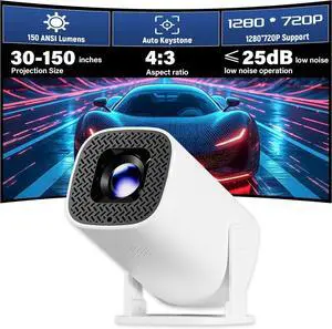 P30 Pro 1280*720P Bluetooth Mini Projector, Android 11 HD Portable Outdoor Movie Projector, 180 Lumen, Compatible with Smartphones/Laptop/USB for Home, Bedroom, Outdoor Use P30 Pro 1280*720P Bluetooth Mini Projector, Android 11 HD Portable Outdoor Movie Projector, 180 Lumen, Compatible with Smartphones/Laptop/USB for Home, Bedroom, Outdoor Use