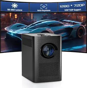 S30 1280*720P Bluetooth Mini Projector, Android 7.1 HD Portable Outdoor Movie Projector, Compatible with Smartphones/Laptop/USB for Home, Bedroom, Outdoor Use (Black) S30 1280*720P Bluetooth Mini Projector, Android 7.1 HD Portable Outdoor Movie Projector, Compatible with Smartphones/Laptop/USB for Home, Bedroom, Outdoor Use (Black)