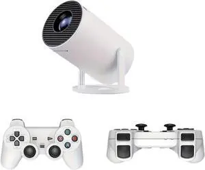 Portable Game Projector with 2 Wireless Controllers, 180 Degree Rotating Mini Projector for Outdoor Indoor Movies, Support 4K 1080P, WiFi Bluetooth Smart Home Theater Video Projector for Gaming Party Portable Game Projector with 2 Wireless Controllers, 180 Degree Rotating Mini Projector for Outdoor Indoor Movies, Support 4K 1080P, WiFi Bluetooth Smart Home Theater Video Projector for Gaming Party